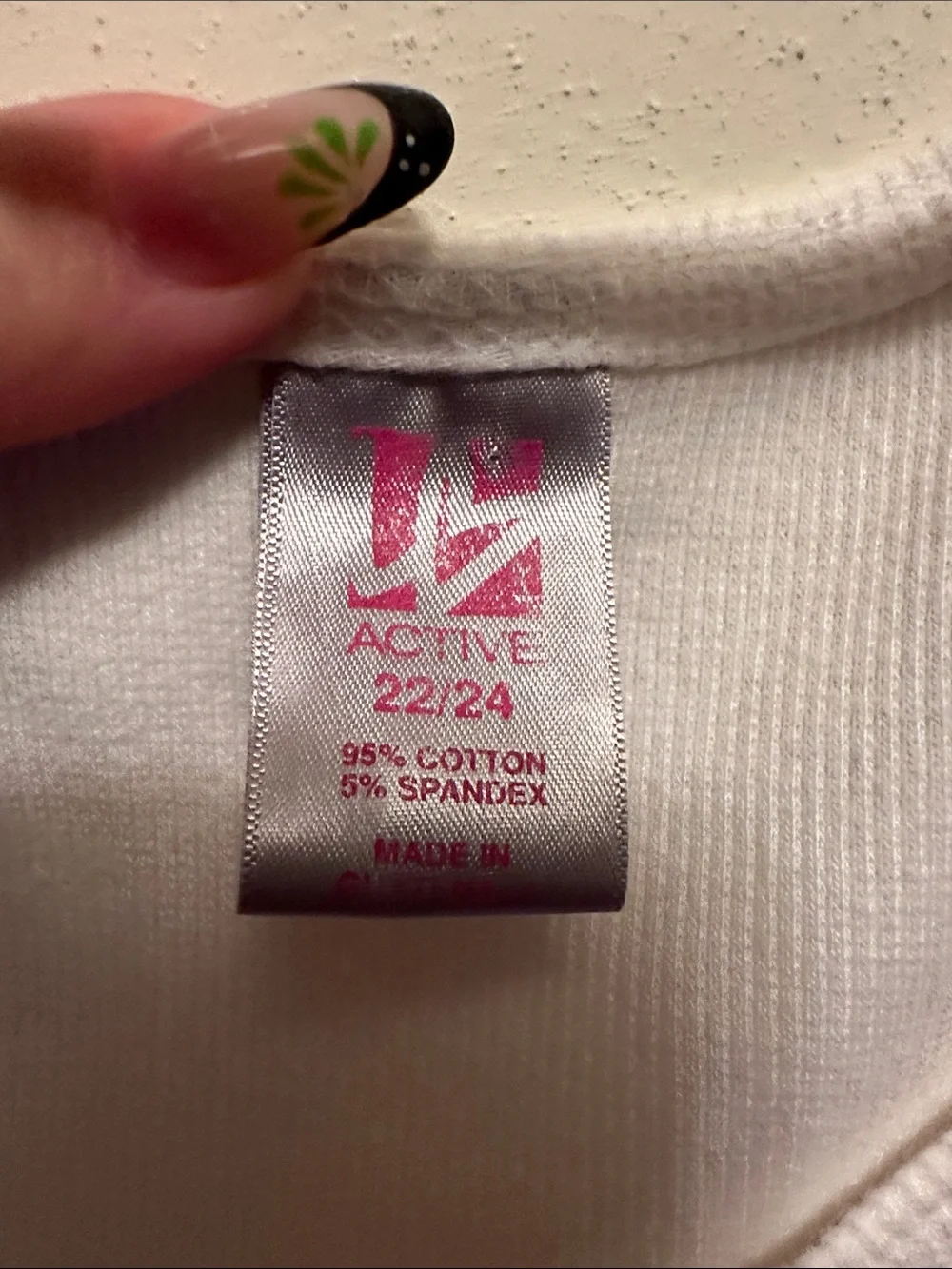 Lane Bryant White Tank with Pink and Orange Diagonal Stripes